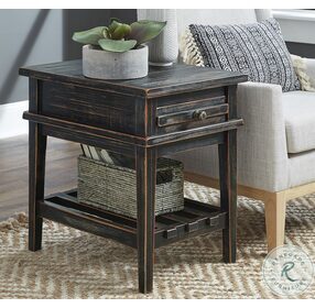 Reeds Farm Weathered Black Chairside Table