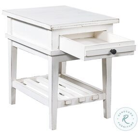 Reeds Farm Weathered White Chairside Table