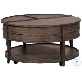 Blakely Sable Brown Lift Top Round Occasional Table Set
