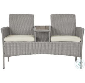 Tiki Gray And Off White Outdoor Loveseat