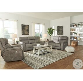 Contempo Network Mink Double Reclining Sofa with Power Headrest