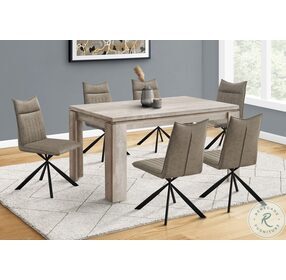 1216 Taupe Fabric Dining Chair Set Of 2