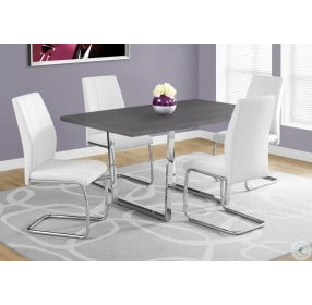 White And Chrome 39" H Dining Chair Set of 2