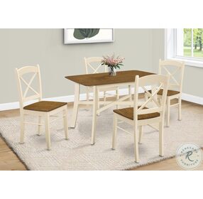 1328 Cream And Oak Rectangular Dining Table
