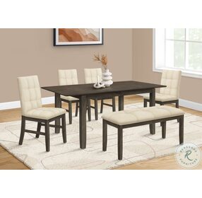 1375 Gray Rectangular Extendable Dining Table