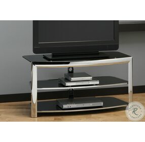 2038 Chrome And Black TV Stand