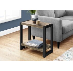 2083 Dark Taupe And Black 22" Accent Table