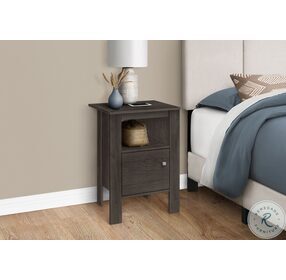 2145 Brown Oak Storage Accent Table