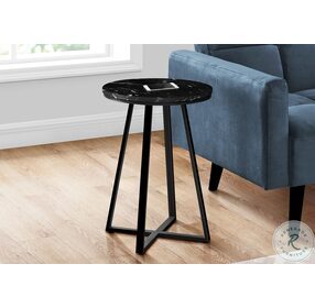 2179 Black Marble 22" Accent Table