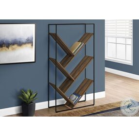 2202 Brown And Black 60" Bookcase
