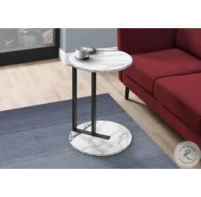 2210 White And Black 24" Accent Table