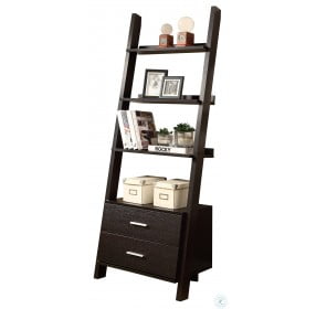2542 Cappuccino 69" Ladder Bookcase
