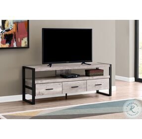 2822 Taupe And Black 60" TV Stand