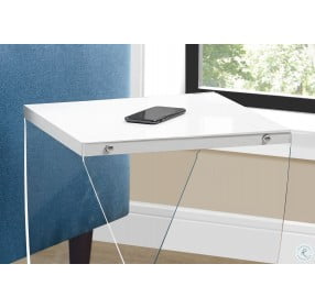 Glossy White 22" Accent Table