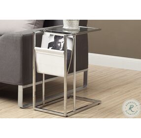 3034 White / Chrome Metal Accent Table