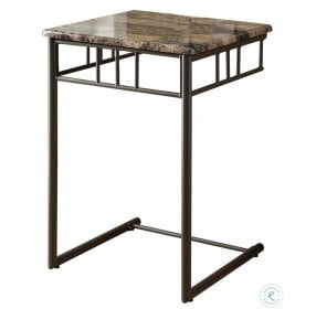3043 Cappuccino Marble / Bronze Metal Snack Table