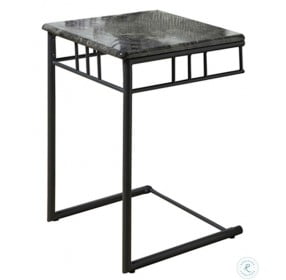 3063 Grey Marble / Charcoal Metal Snack Table