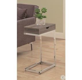 3254 Dark Taupe / Chrome Metal Accent Table
