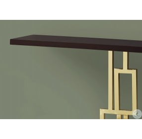 Cappuccino and Gold Metal 48" Console Table