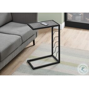3301 Grey And Black 25" Accent Table