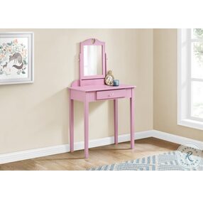 3328 Pink Bedroom Vanity with Mirror