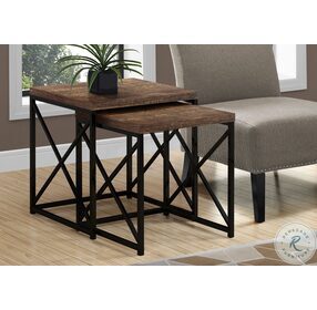 3413 Brown And Black Nesting Table Set Of 2