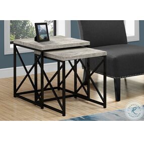 3414 Grey And Black Nesting Table Set Of 2