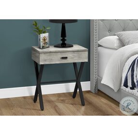 3451 Grey And Black 24" Accent Table