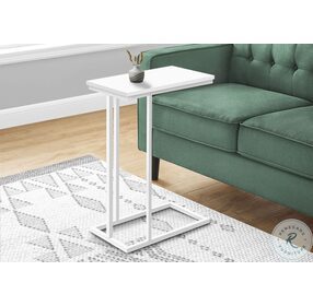 3468 White Metal 25" Accent Table