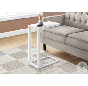 3478 White Metal 25" Accent Table