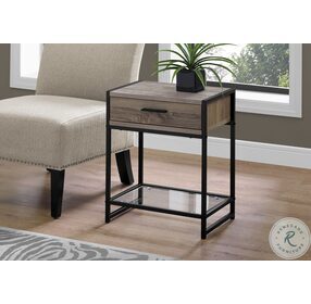 Dark Taupe and Black 22" Accent Table