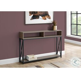 3573 Dark Taupe And Black Console Table