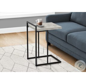 3631 Grey And Black Metal 25" C Shaped Accent Table