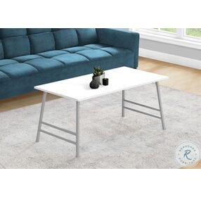 3790 White And Silver 40" Coffee Table