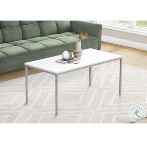 3795 White And Silver 40" Coffee Table
