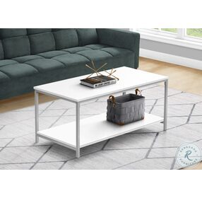 3800 White And Silver 40" Coffee Table