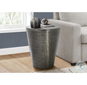 3924 Silver And Gray Accent Table