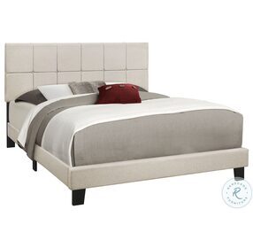 5605Q Beige Low Profile Upholstered Panel Bedroom Set