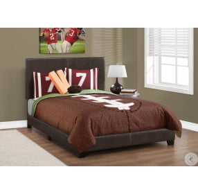 5910F Dark Brown Full Upholstered Panel Bed