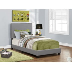 Twin Gray Panel Bed