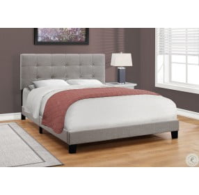 5920Q Gray Linen Queen Upholstered Bed