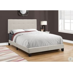 5921F Beige Linen Full Upholstered Bed