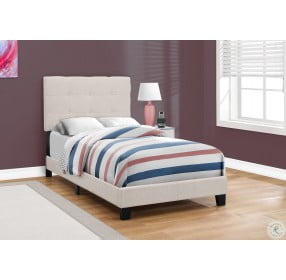 5921T Beige Linen Twin Upholstered Bed