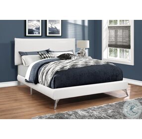 5953Q White Queen Upholstered Panel Bed