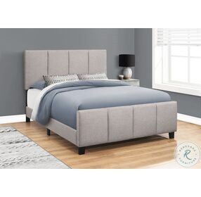 6025Q Grey Queen Upholstered Panel Bed