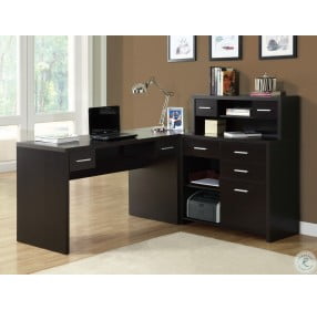 7018 Cappuccino L Shaped Home Office Desk