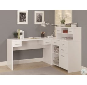 7028 White L Shaped Home Office Desk