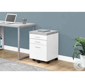 White Cement Drawer Filing Cabinet