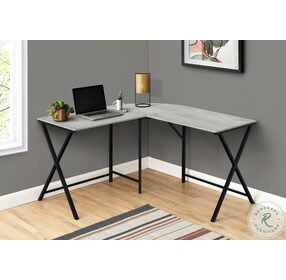 7196 Grey And Black 55" L Shaped Desk