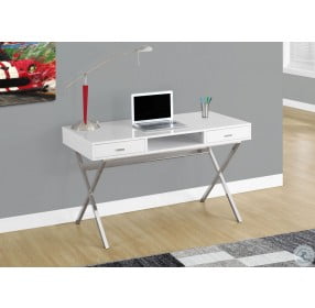 Glossy White 48" Storage Computer Desk